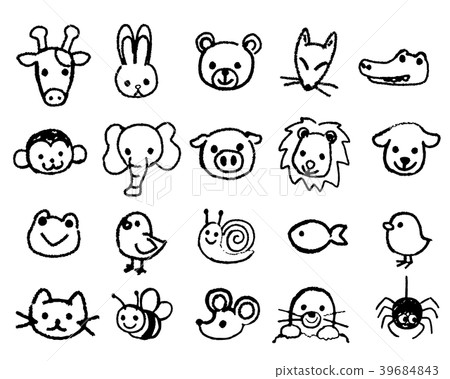 可愛動物圖標素材 插圖素材 圖庫 可愛動物圖標素材 插圖素材 圖庫