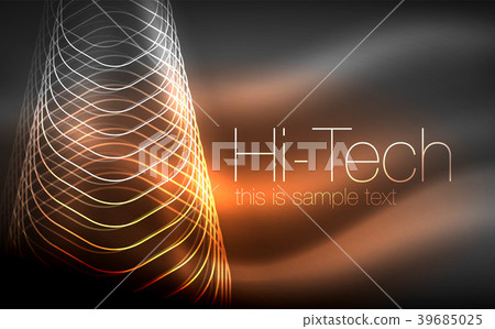 Outline hexagons, glowing geometric shapes 39685025