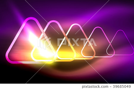 Glowing vector triangle geometric shapes in dark - Stock Illustration ...