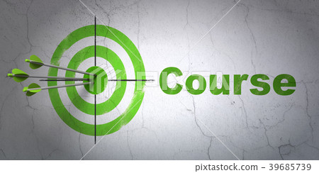 Education concept: target and Course on wall 39685739
