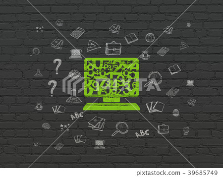 Studying concept: Computer Pc on wall background 39685749