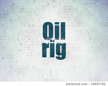 Industry concept: Oil Rig on Digital Data Paper Industry concept: Oil Rig on Digital Data Paper 39685788
