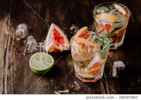 Drink with rosemary and grapefruit Drink with rosemary and grapefruit 39685960