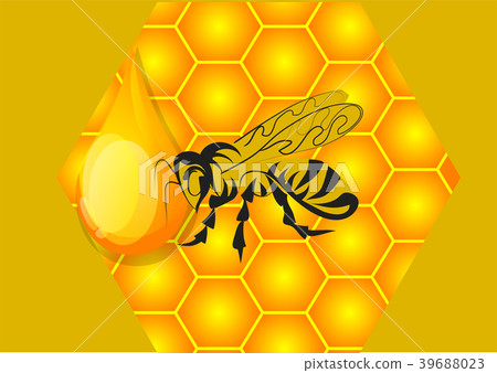 honey, bee and honeycomb honey, bee and honeycomb 39688023