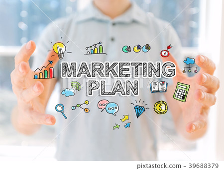 Marketing Plan with man holding his hands 39688379
