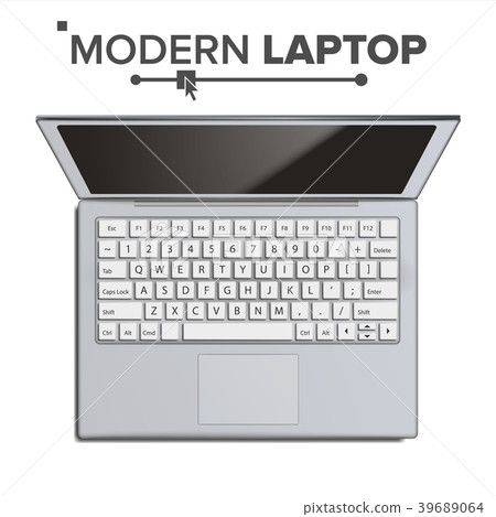 Laptop Vector. Realistic Modern Laptop. Top View 39689064