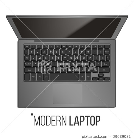 Laptop Computer Vector. Realistic Modern Office 39689081