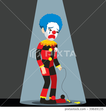 Sad Clown Under Spotlight 39689135