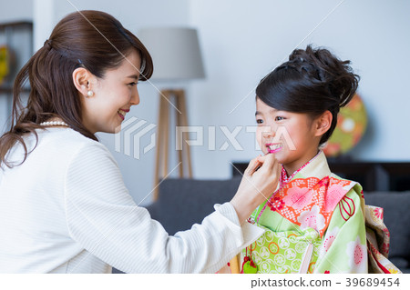 年輕的家庭，女孩，Shichigosan，準備，房子 39689454