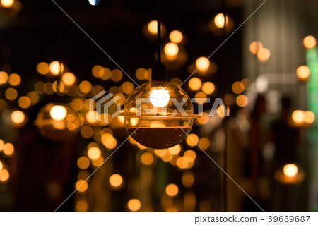 Lamps and LED light bulb with with bokeh effect 39689687