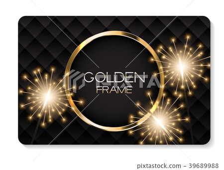 Abstract Card with Golden Frame and Bengal Lights Abstract Card with Golden Frame and Bengal Lights 39689988