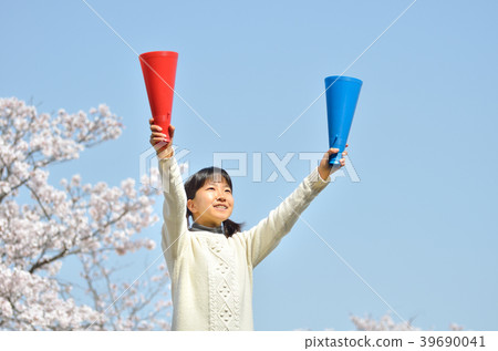 Sixth grade girls (cherry blossoms, graduation, casual) 39690041