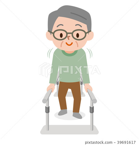 Walking training senior man 39691617