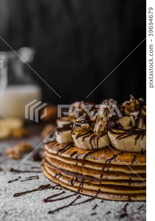Rustic pancakes with banana Rustic pancakes with banana 39694679