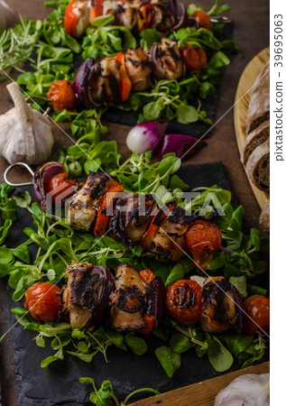 Grilled meat skewer Grilled meat skewer 39695063