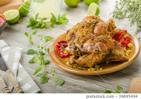 Roasted French baby Chicken - Coquelet Roasted French baby Chicken - Coquelet 39695494