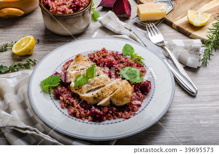 Chicken steak with buckwheat porridge 39695573