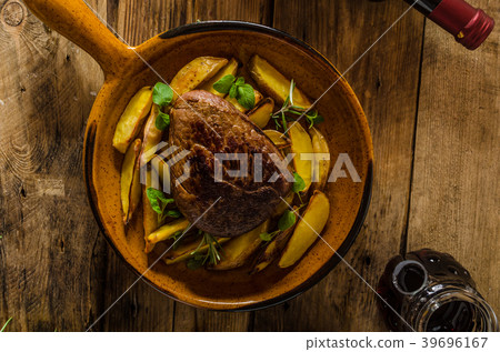 Beef steak with herbs and wine Beef steak with herbs and wine 39696167