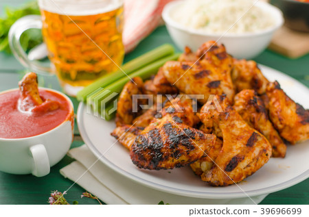 Barbecue grilled chicken wing 39696699