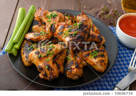 Barbecue grilled chicken wing Barbecue grilled chicken wing 39696734