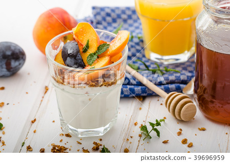 Greek yogurt with fresh fruit Greek yogurt with fresh fruit 39696959
