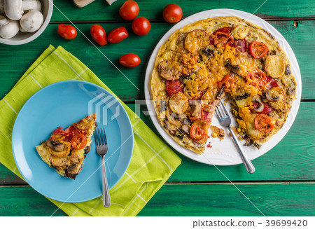 Potato frittata with chorizo Potato frittata with chorizo 39699420