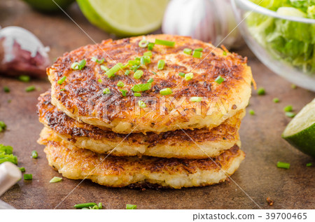 Potato pancakes with garlic Potato pancakes with garlic 39700465