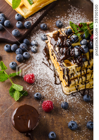 Waffles with berries homemade Waffles with berries homemade 39700500