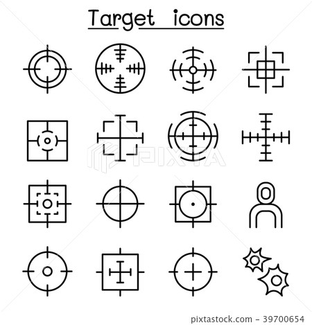 Target icon set in thin line style 39700654