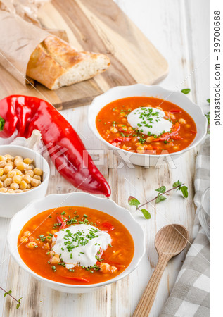 Chickpea soup with pepper Chickpea soup with pepper 39700688