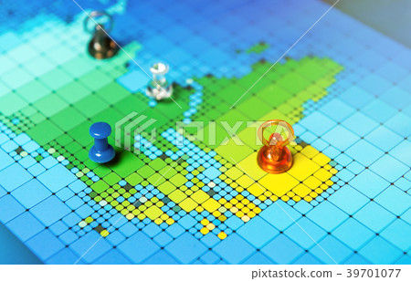 非洲，歐洲，地圖，大頭釘，顯示 39701077