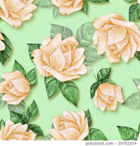 Floral seamless pattern with yellow roses 39702854