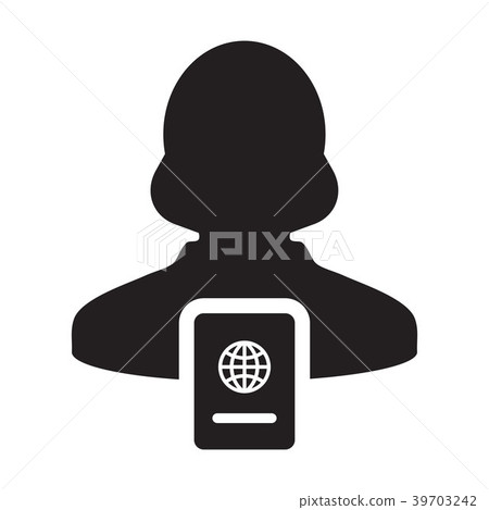 Passport Icon Vector Female Person Profile Avatar  39703242