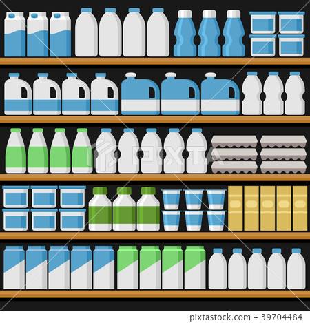 Supermarket. Shelfs Shelves with Products and 39704484