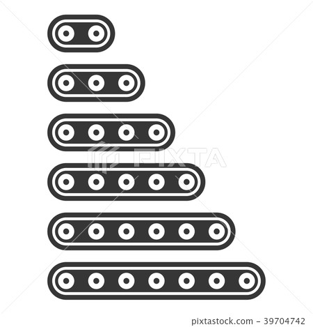 Conveyor Belt Line Set on White Background. Vector 39704742