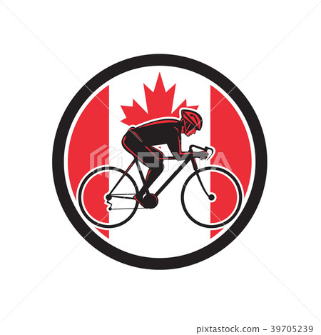 Canadian Cyclist Cycling Canada Flag Icon Canadian Cyclist Cycling Canada Flag Icon 39705239