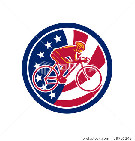 American Cyclist Cycling USA Flag Icon American Cyclist Cycling USA Flag Icon 39705242