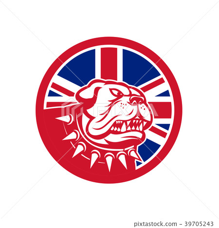 British Bulldog Head Union Jack Flag Icon British Bulldog Head Union Jack Flag Icon 39705243