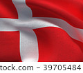 Denmark flag on a fabric basis 39705484