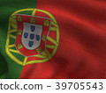 Portugal flag on a fabric basis 39705543