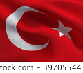 Turkey flag on a fabric basis 39705544