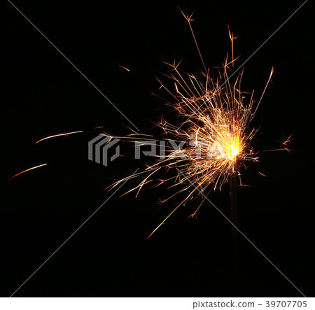 Christmas and newyear party sparkler on black 39707705