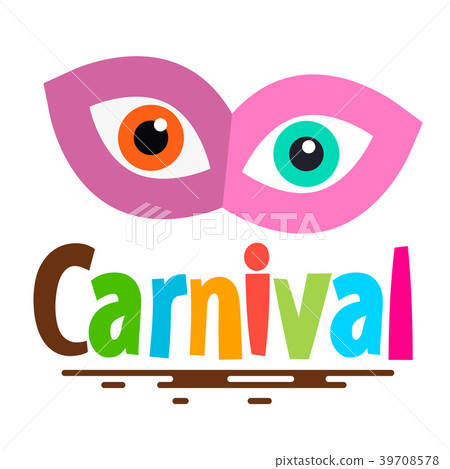 Retro Carnival Icon with Mask and Eyes Retro Carnival Icon with Mask and Eyes 39708578