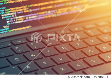 Closeup coding on screen, programming on screen Closeup coding on screen, programming on screen 39708601