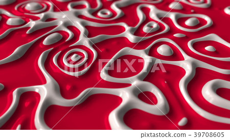 Abstract liquid red and white paints. 3D rendering 39708605