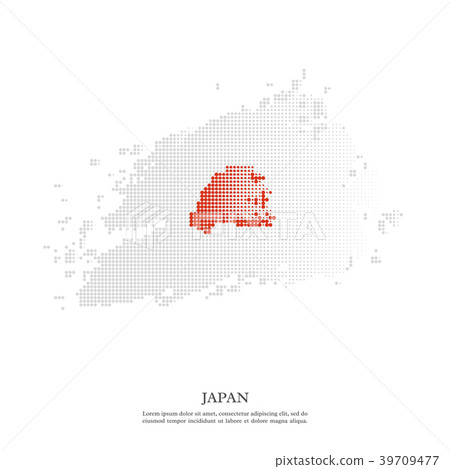 Japanese flag with halftone effect. 39709477
