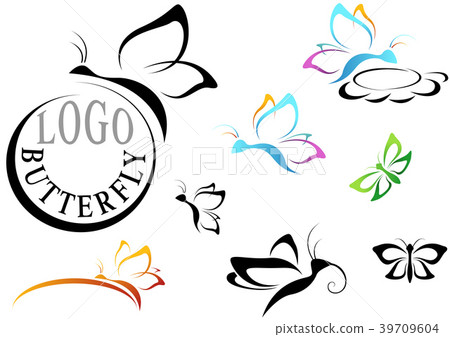Butterfly Logo Set Butterfly Logo Set 39709604