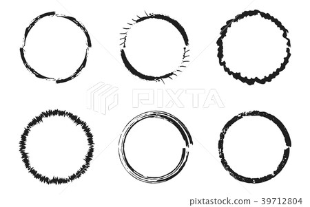 Set of black grunge circles, round frames - Stock Illustration ...