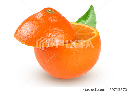 orange tangerine or mandarin with leaf isolated on orange tangerine or mandarin with leaf isolated on 39713270