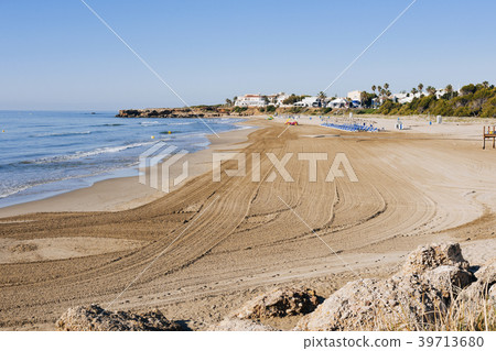 Playa Romana beach in Alcossebre, Spain. 39713680